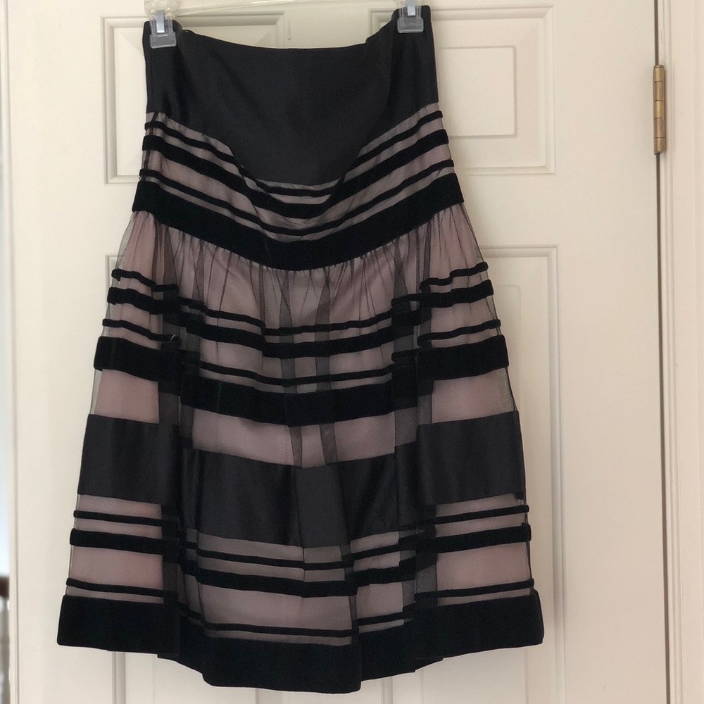 MNG Strapless Black & Nude Dress, Size 10